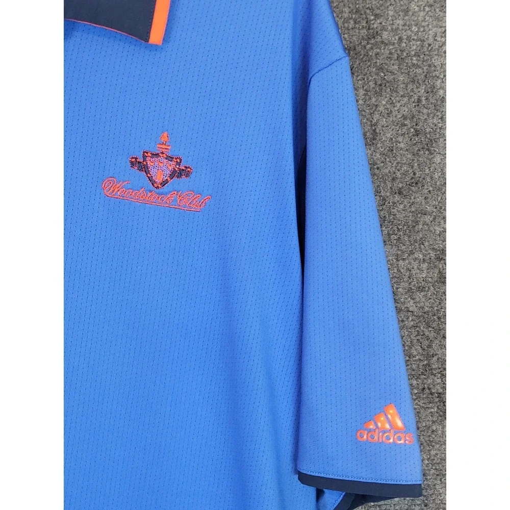 Adidas‎ ClimaCool Polo Shirt Mens XL Blue Orange Woodstock Club Golf Casualwear